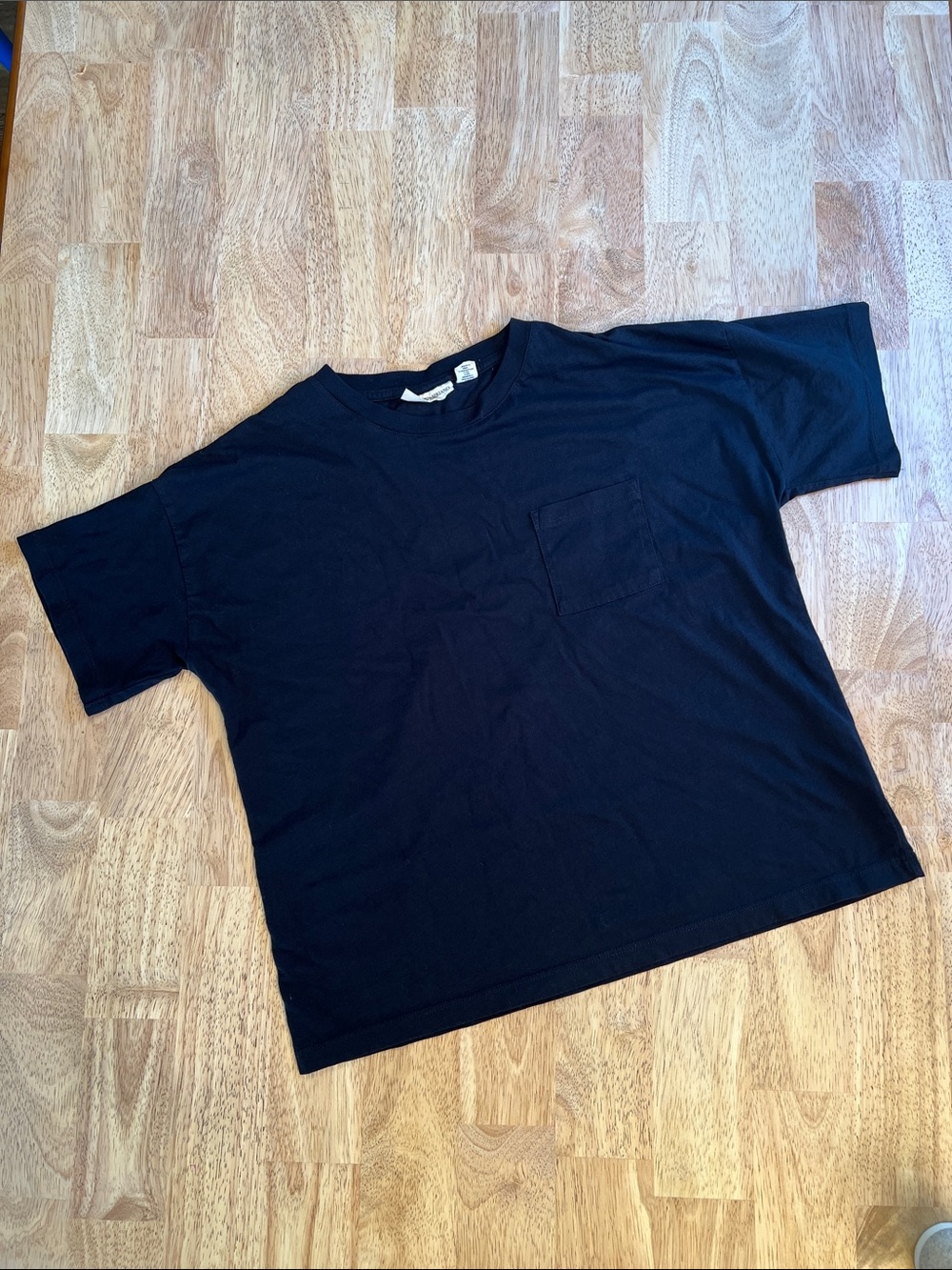 Christian Siriano Boxy Pocket Tee Black 100% Cotton Size Medium